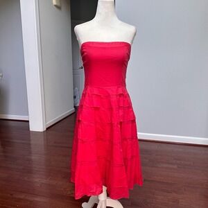 The Limited Event Vintage Y2K 100% Cotton Strapless Layered Dress Size 6